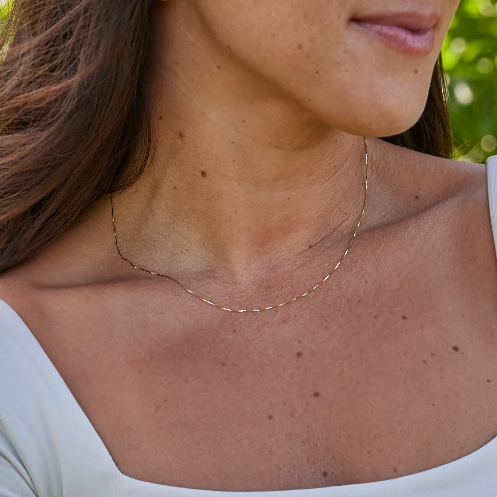 0.6mm Lite Box Chain in Gold