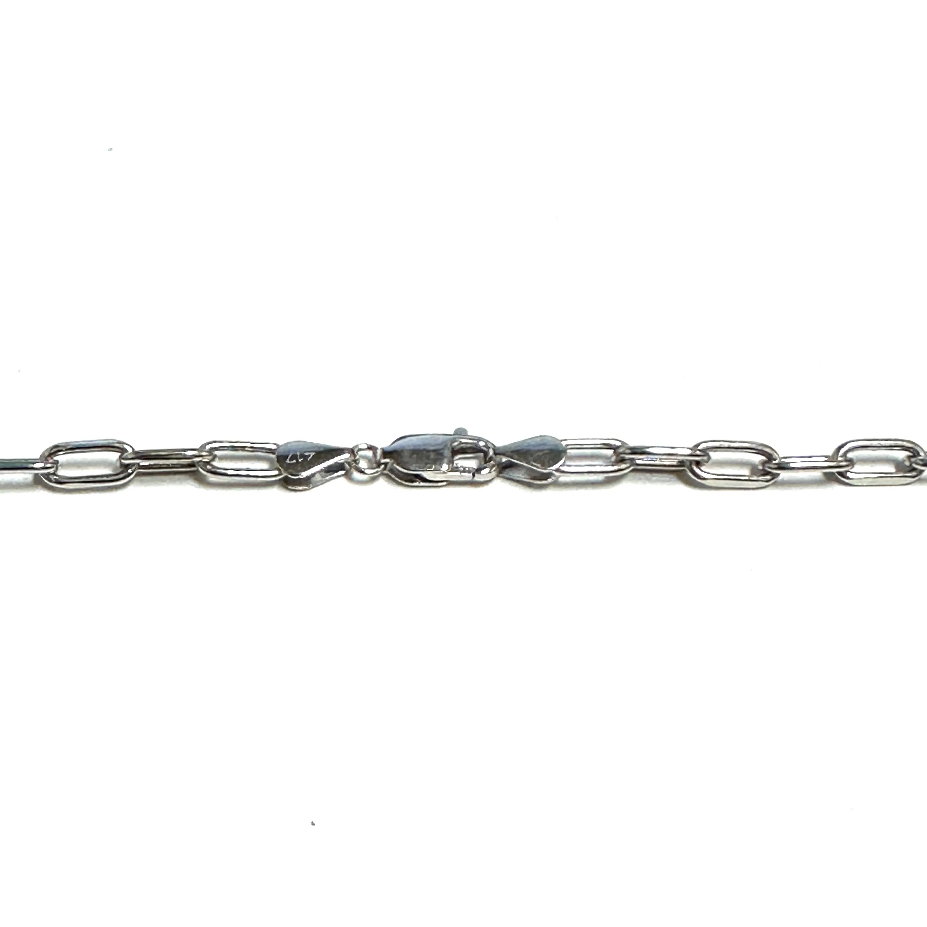 10K White Gold (3.8mm) Paperclip Chain (16" - 20")