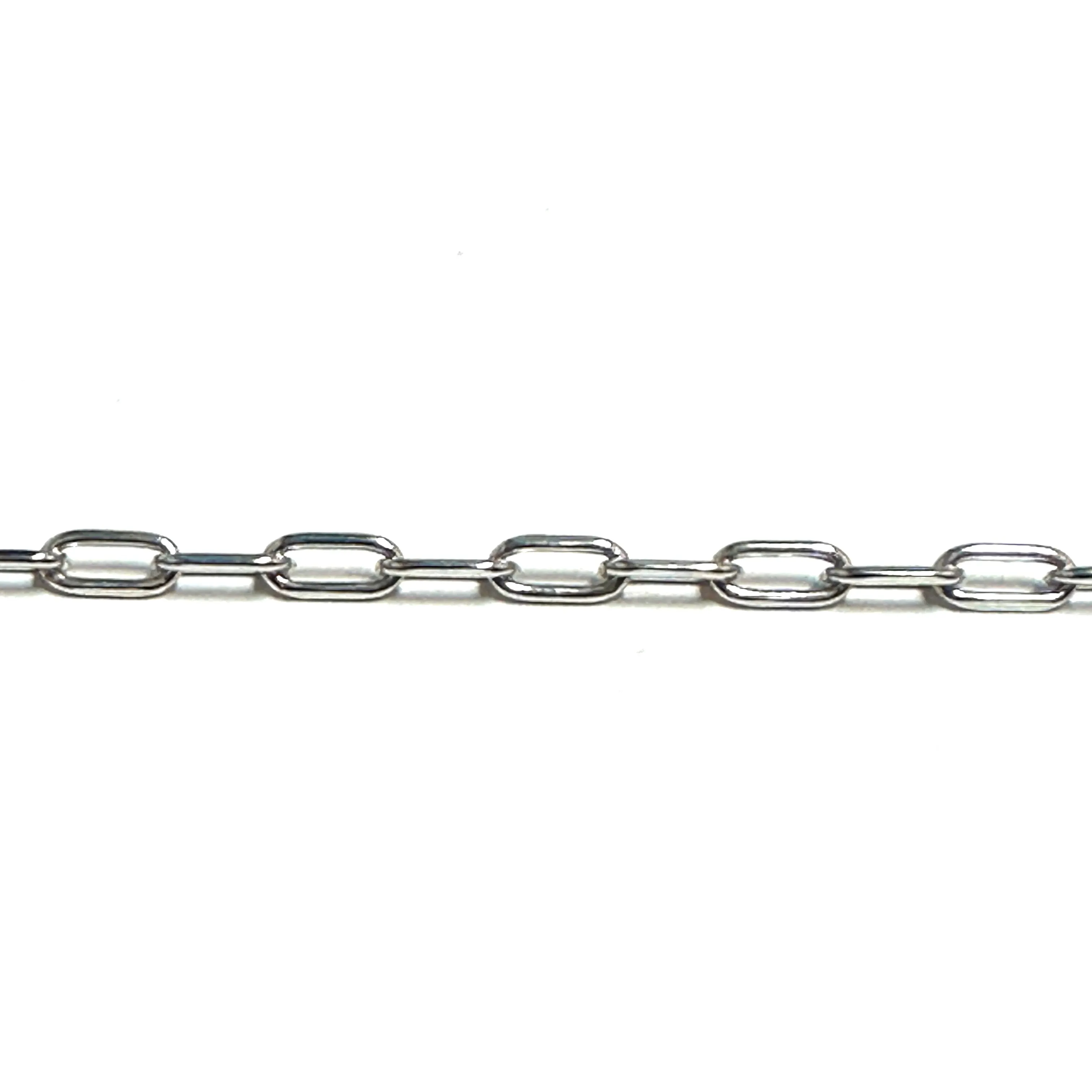 10K White Gold (3.8mm) Paperclip Chain (16" - 20")