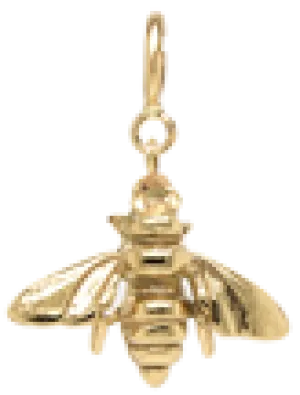 14k bumble bee charm on spring ring