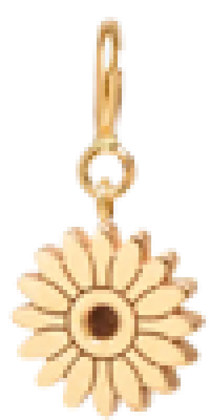 14k midi bitty flower charm pendant on spring ring