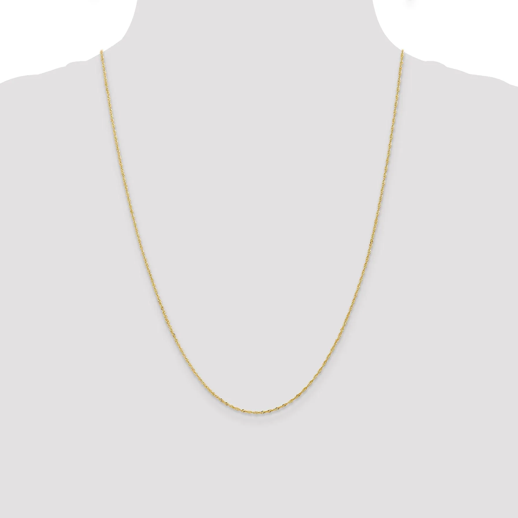 14k Yellow Gold 1 mm Light Singapore Chain