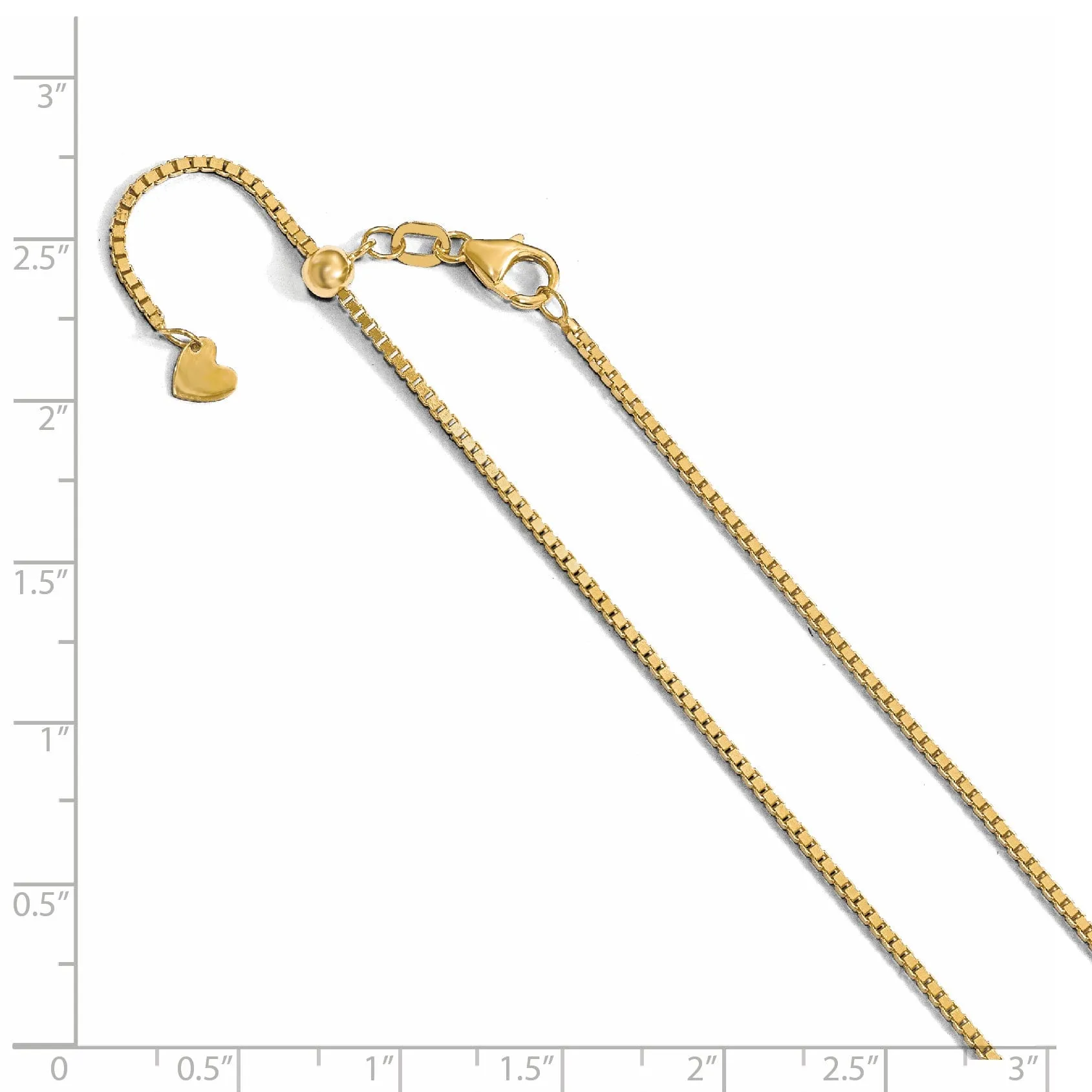 14k Yellow Gold 1.20mm Adjustable Box Chain
