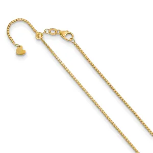 14k Yellow Gold 1.20mm Adjustable Box Chain