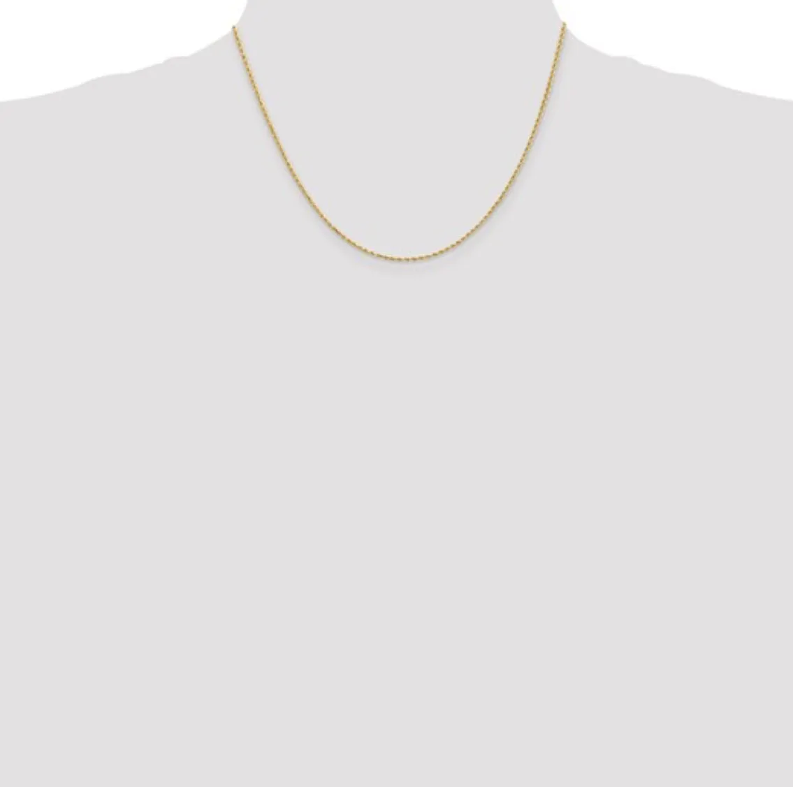 14K Yellow Gold 1.30MM Rope Chain with Lobster Clasp