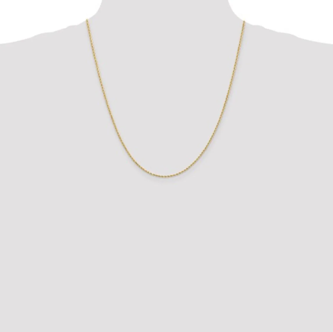 14K Yellow Gold 1.30MM Rope Chain with Lobster Clasp