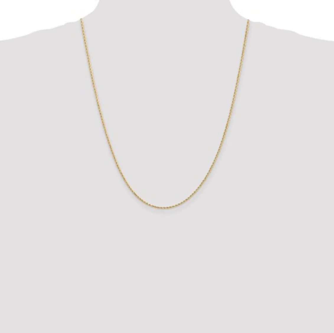14K Yellow Gold 1.30MM Rope Chain with Lobster Clasp