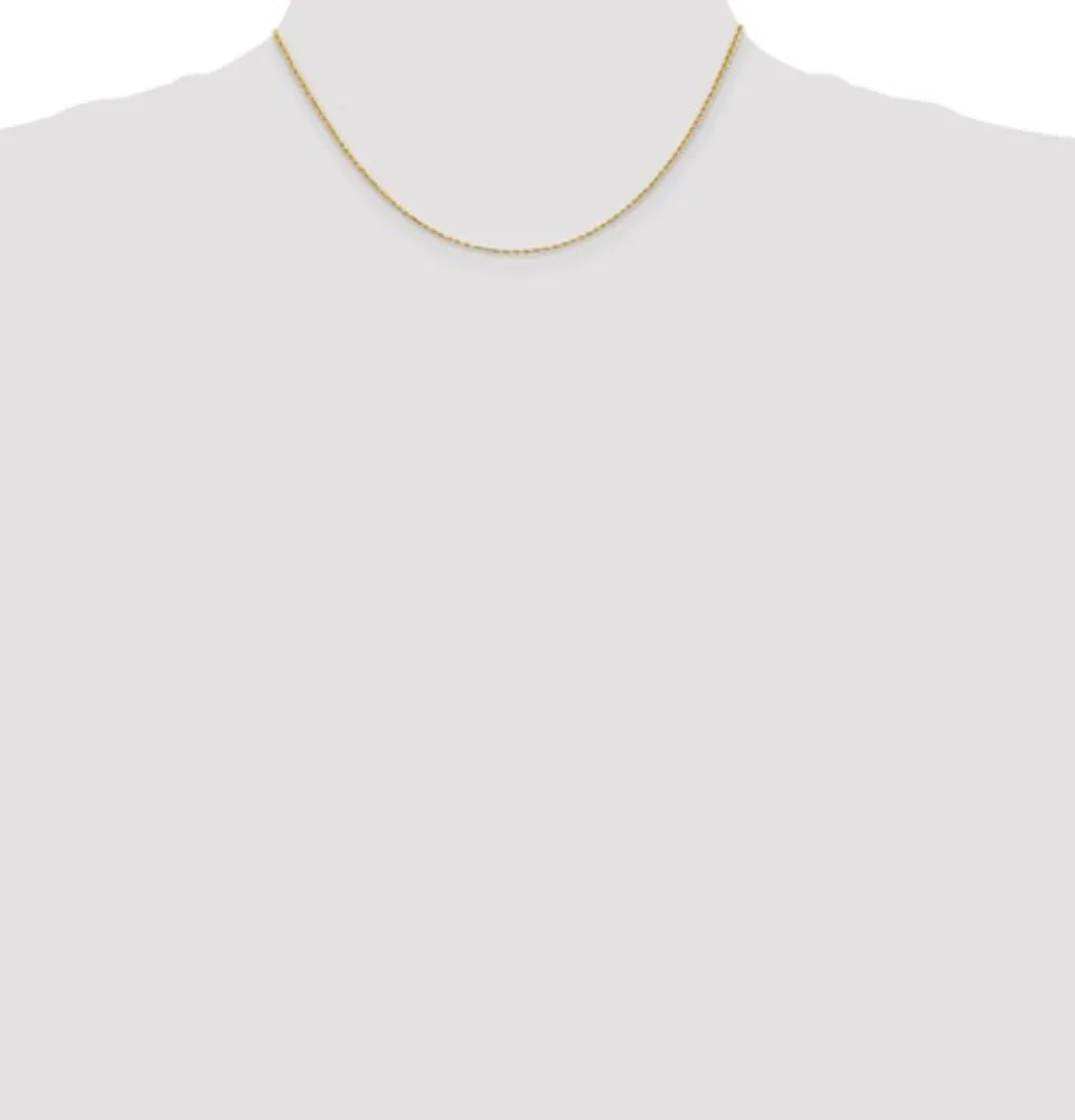 14K Yellow Gold 1.30MM Rope Chain with Lobster Clasp