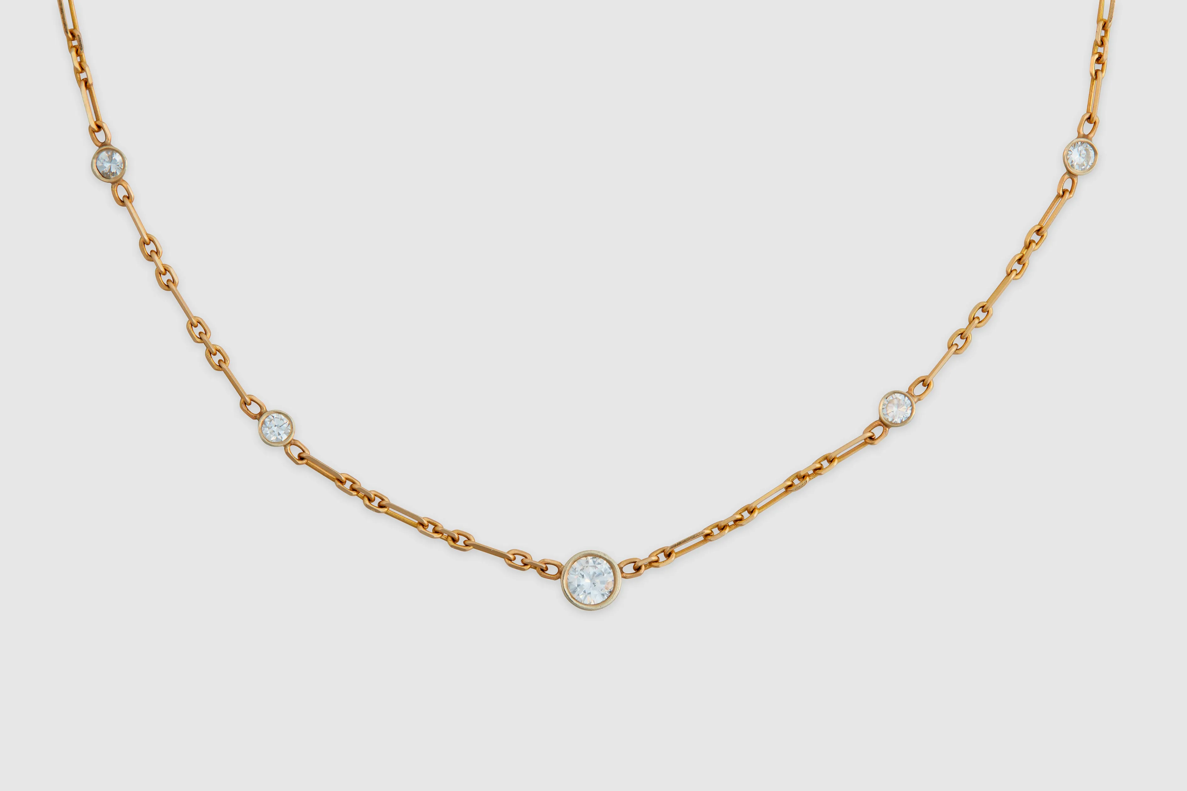 14k Yellow Gold Diamonds by the Yard Station Chain