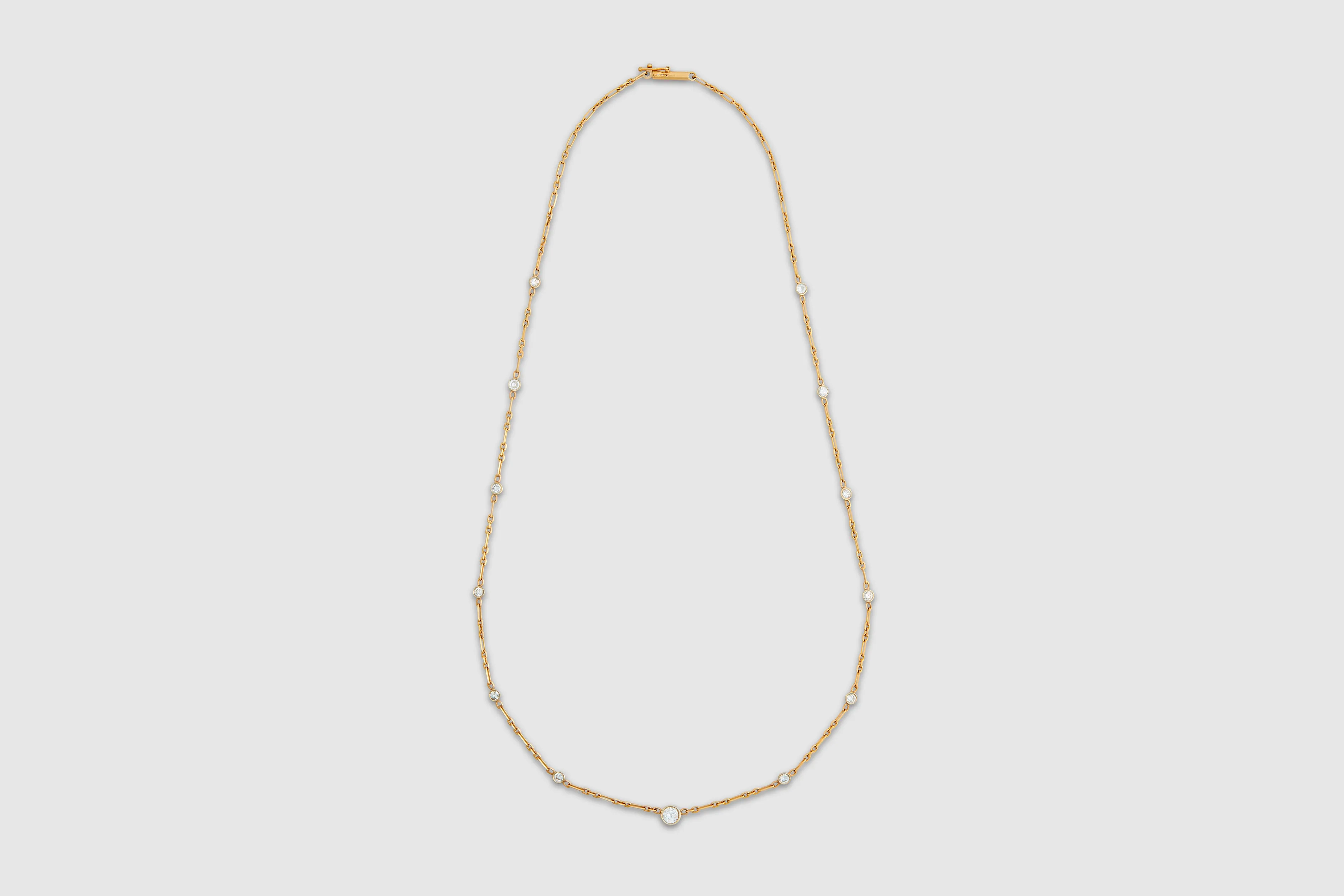 14k Yellow Gold Diamonds by the Yard Station Chain