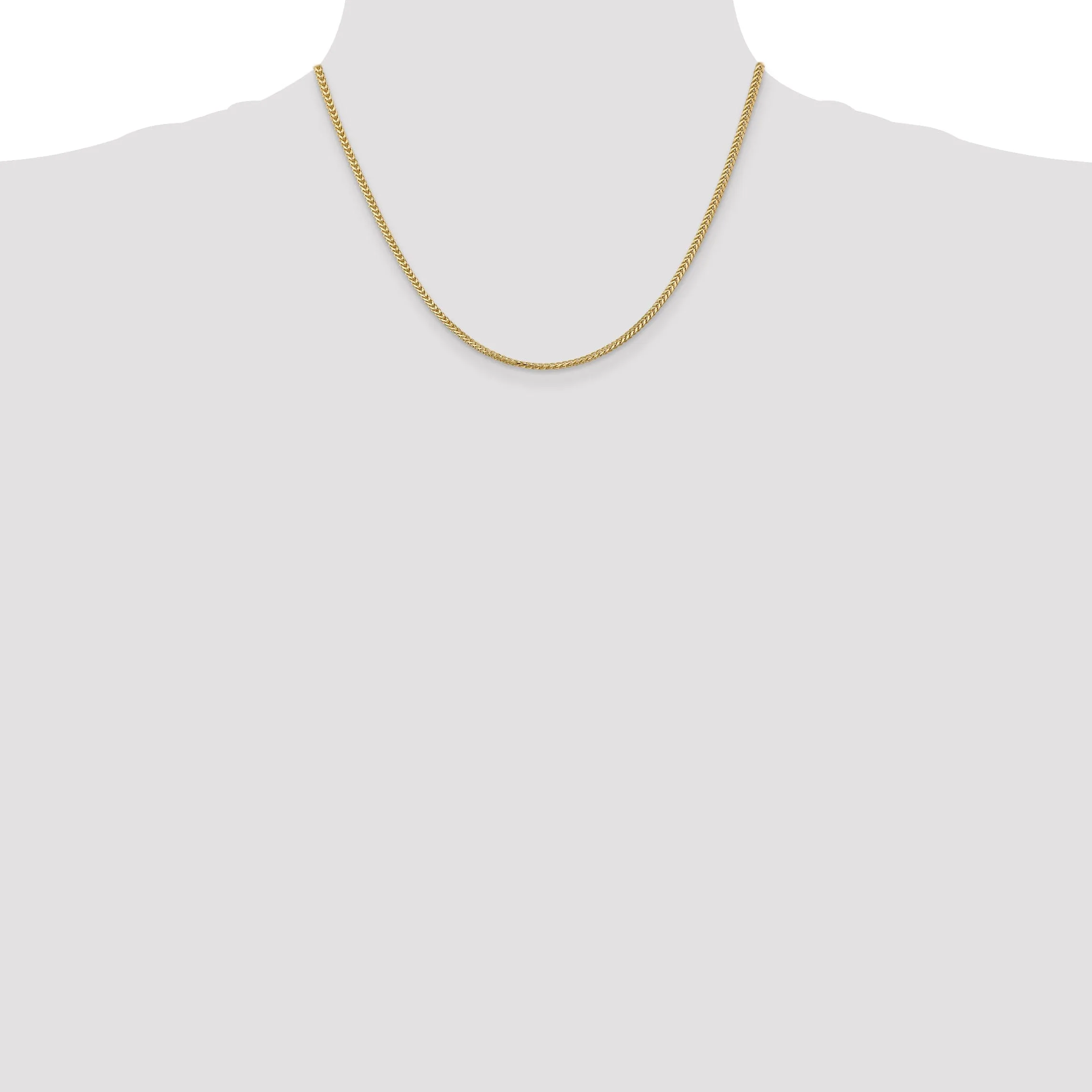 14k Yellow Gold Polished 2.00mm Franco Chain