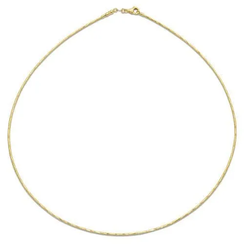 1.5mm Round Omega Chain in Gold