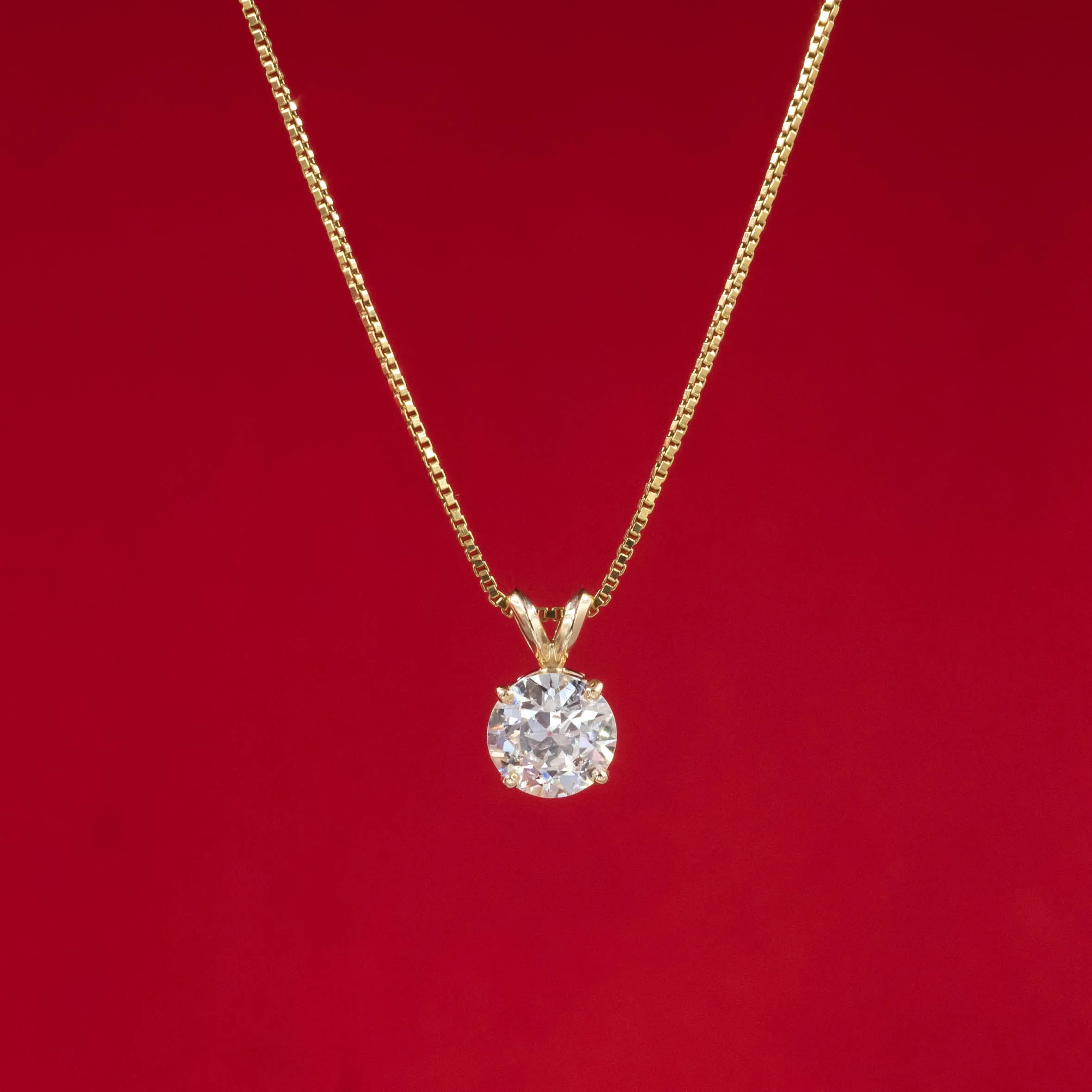 1.65 Carat Diamond Solitaire Pendant c1920