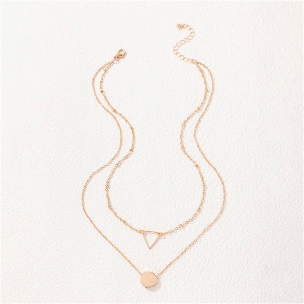 18K Gold-Plated Open Triangle Layered Necklace