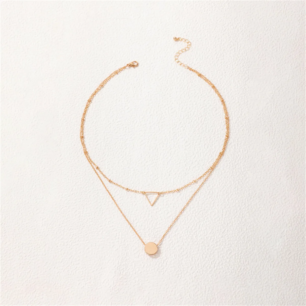 18K Gold-Plated Open Triangle Layered Necklace