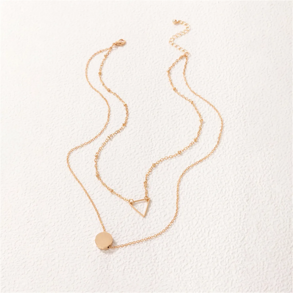18K Gold-Plated Open Triangle Layered Necklace