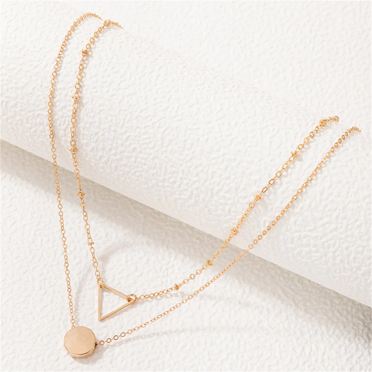 18K Gold-Plated Open Triangle Layered Necklace