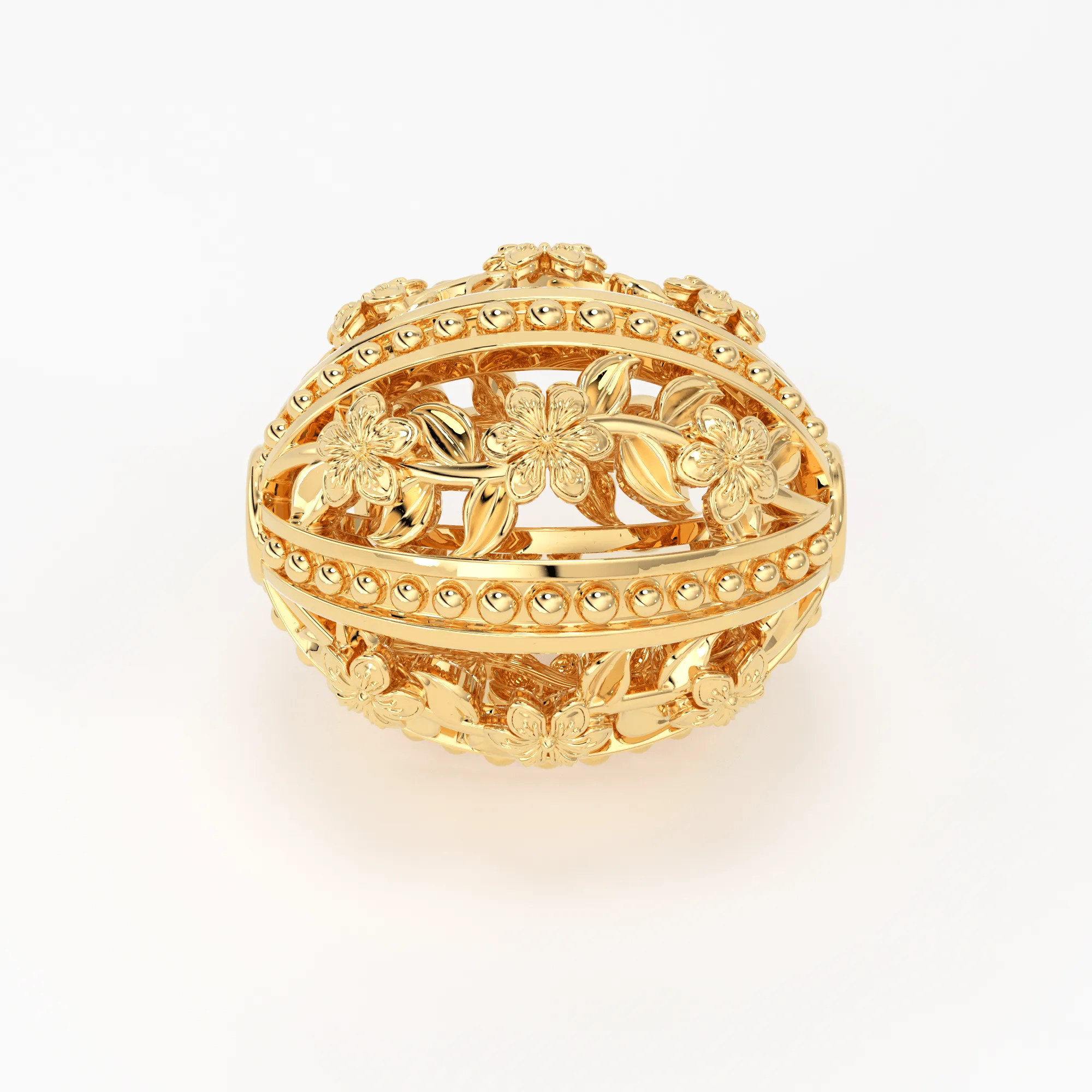 18k Solid Gold Handmade Designer Floral Spacer Bead Finding 9mm 10mm 11mm