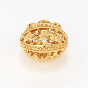 18k Solid Gold Handmade Designer Floral Spacer Bead Finding 9mm 10mm 11mm