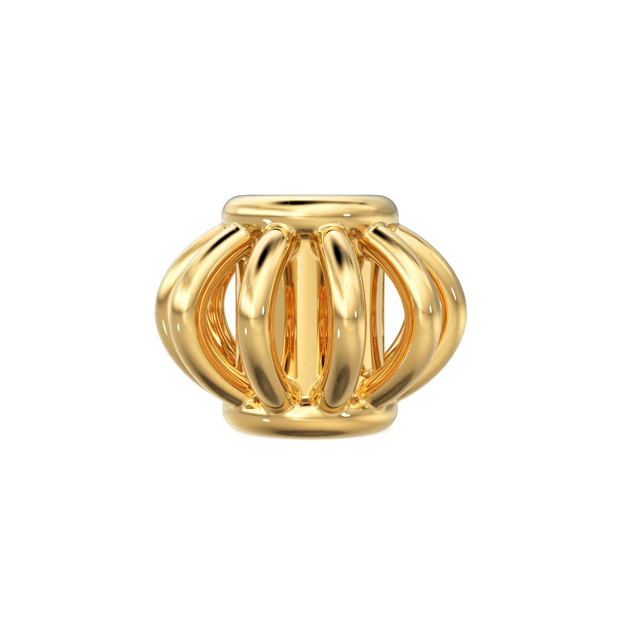 18k Solid Yellow Gold Fancy Bali Spacer Findings Bead Single piece 4.2mm