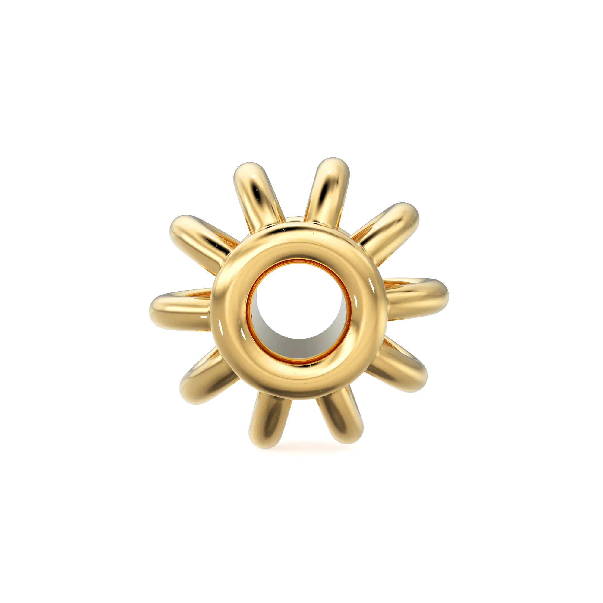 18k Solid Yellow Gold Fancy Bali Spacer Findings Bead Single piece 4.2mm