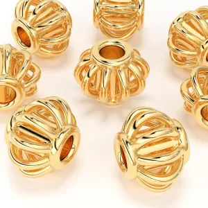 18k Solid Yellow Gold Fancy Bali Spacer Findings Bead Single piece 4.2mm