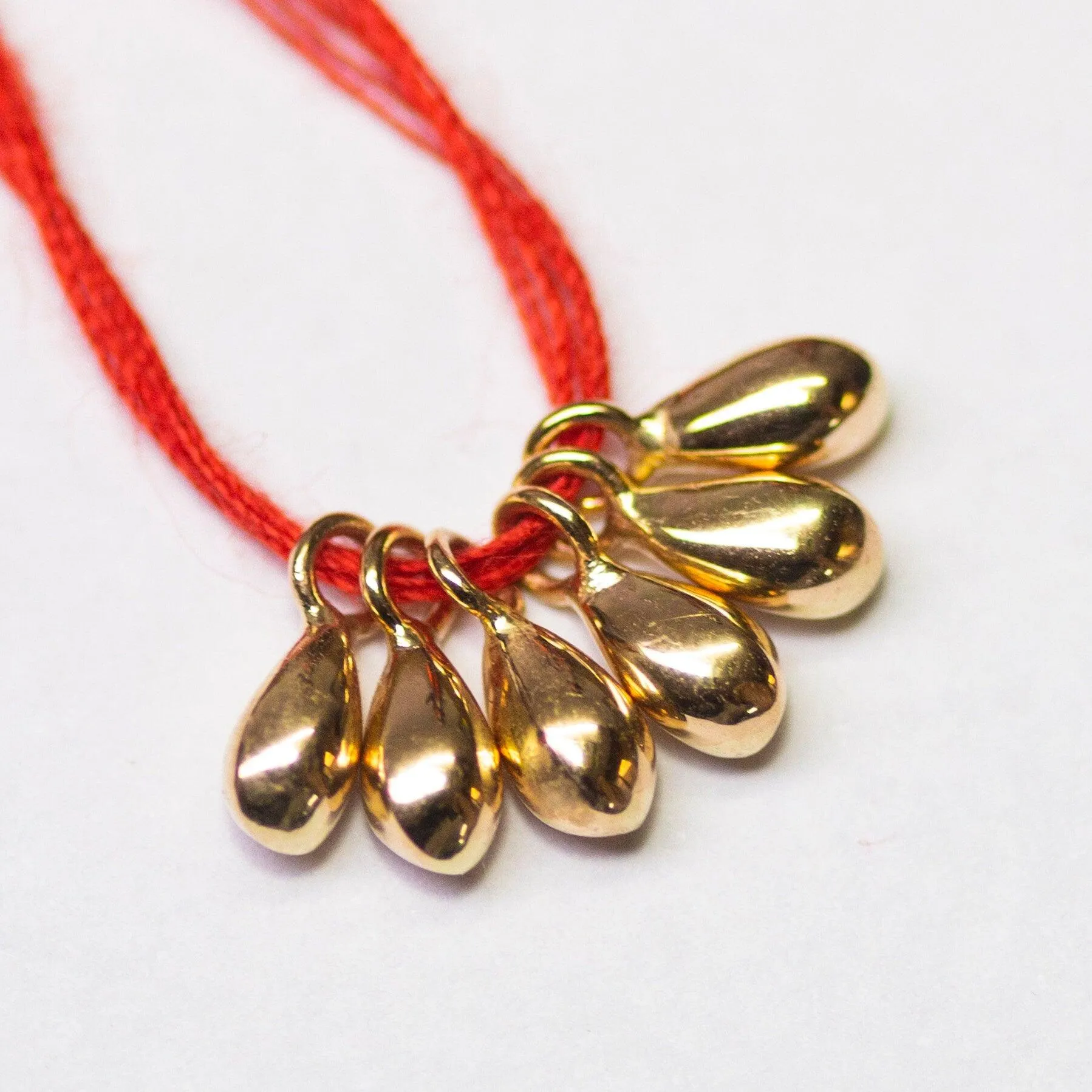 18k Solid Yellow Gold Teardrop Charm Pendant Finding, Gold Drops 3.3mmx8.5mm