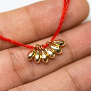 18k Solid Yellow Gold Teardrop Charm Pendant Finding, Gold Drops 3.3mmx8.5mm