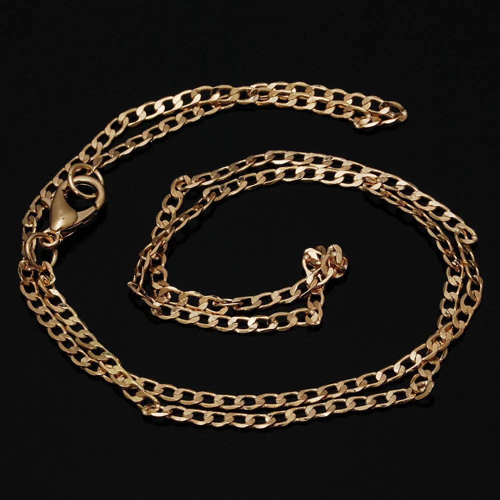 18" 2.3mm Approved Spent KC Gold Flat Necklace Chains Dainty Satellite Chain Ready to Wear,20pcs/lot