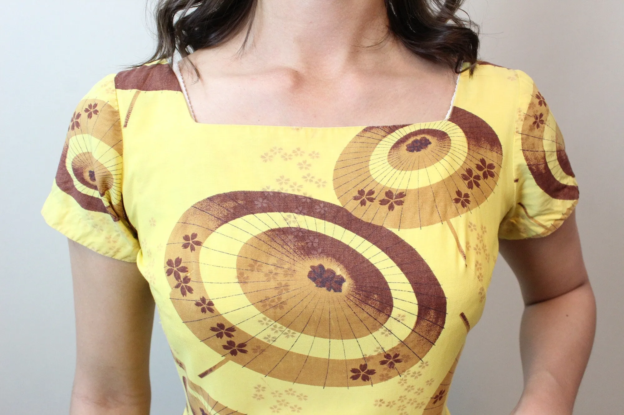1950s PARASOL print cotton novelty dress xs | new spring