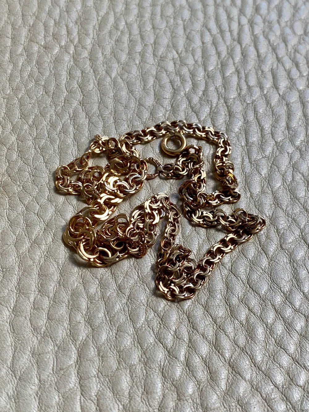 1964 Swedish 18k Gold necklace - Graduated double link chain necklace - 17.5 inch length