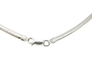 3MM ITALIAN SOLID STERLING SILVER OMEGA CHAIN NECKLACE 16" 18" 20"