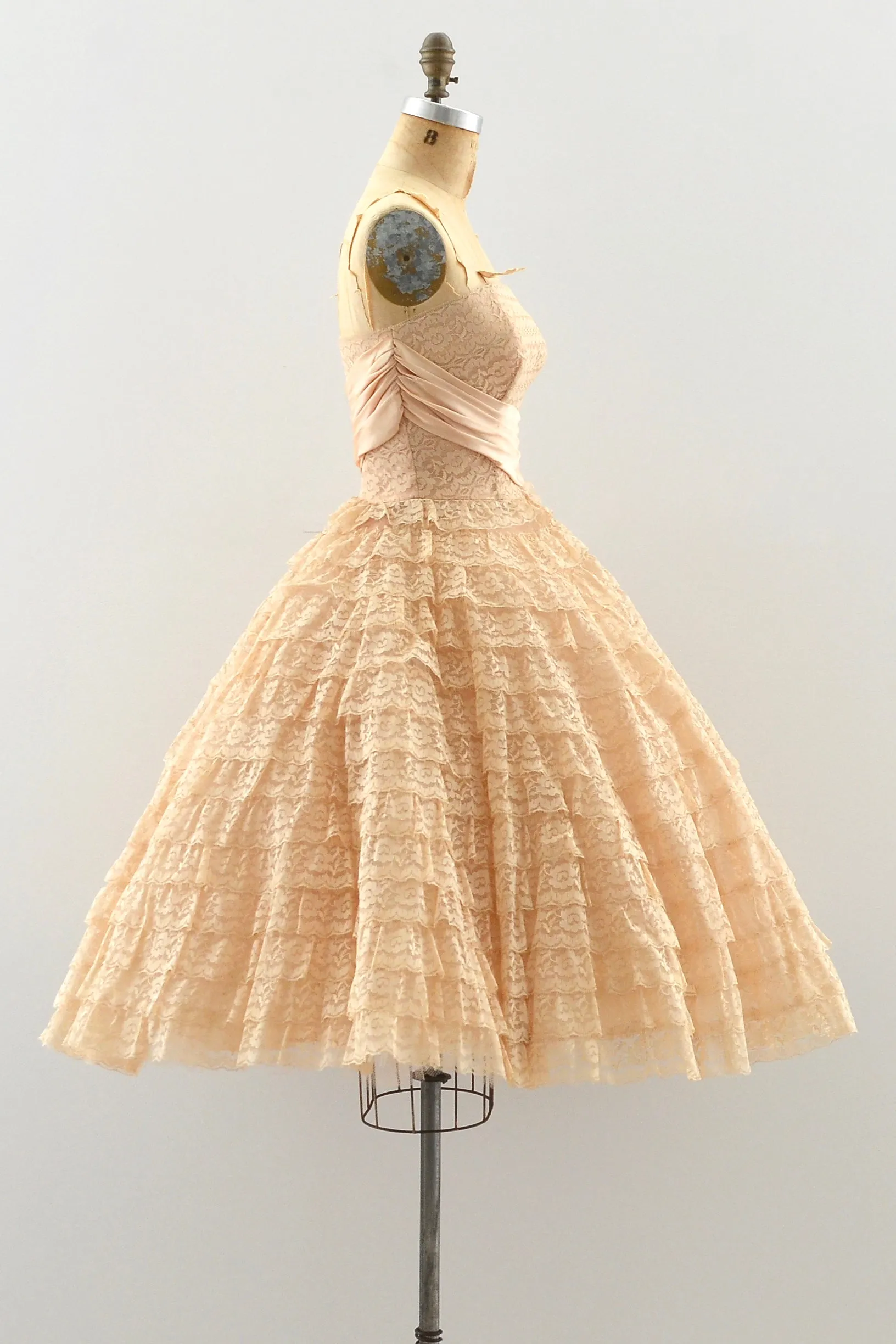 50's Strapless Dress / XS