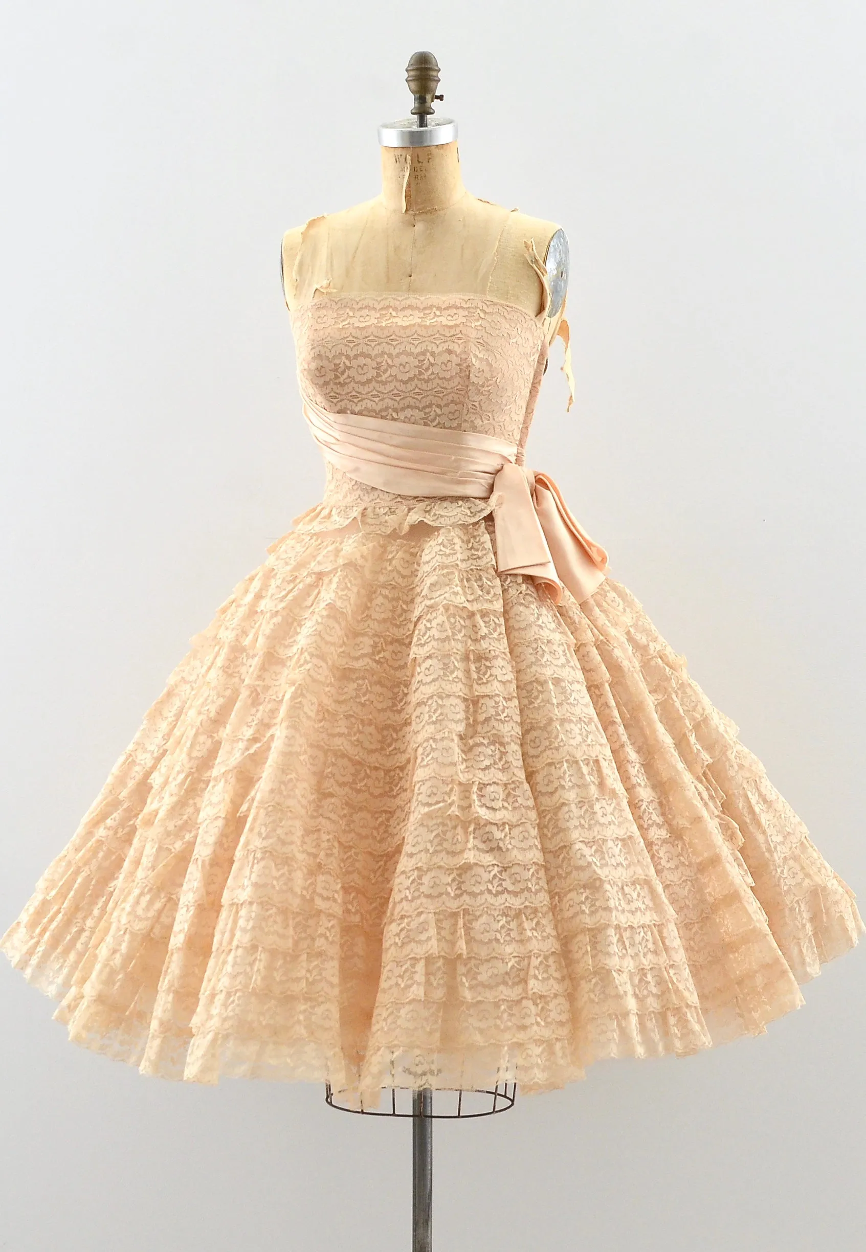 50's Strapless Dress / XS