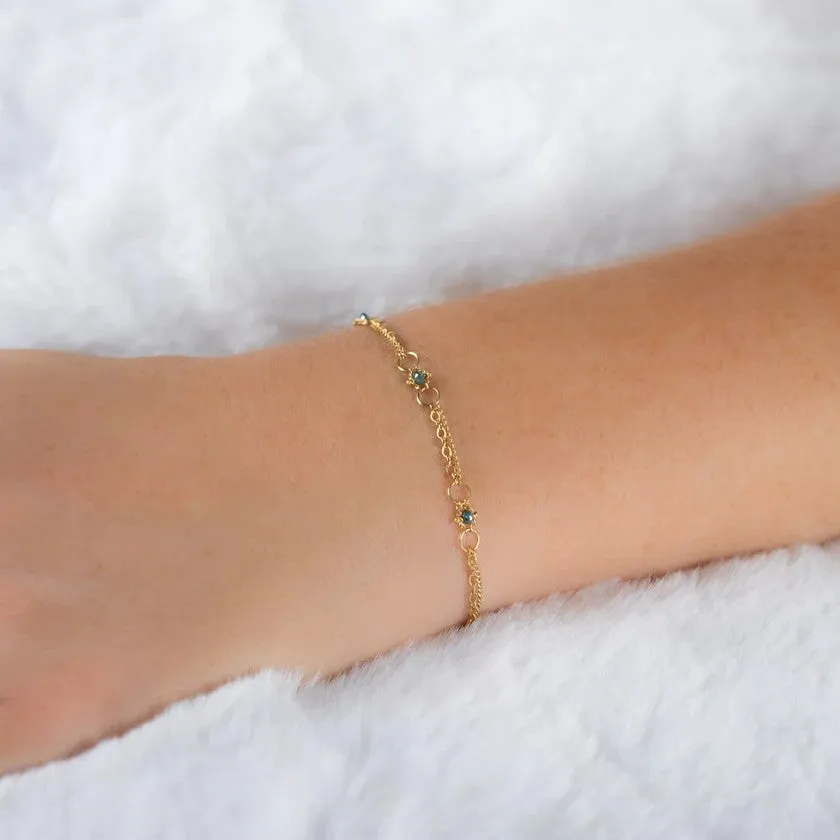 Amáli Blue Diamond Whisper Chain Bracelet