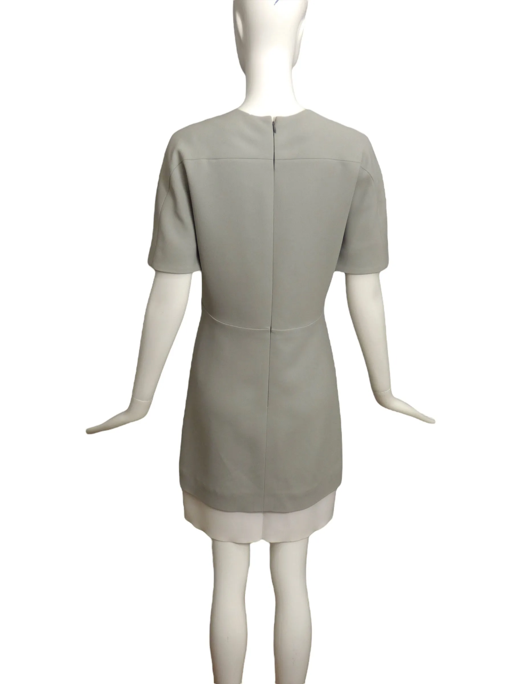 BALENCIAGA- 2013 Grey Crepe & Neoprene Dress, Size 8