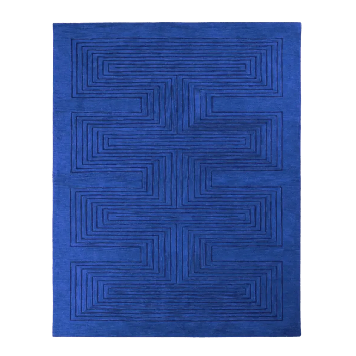 Blue Artic Geo Modern Hand Tufted Wool Rug