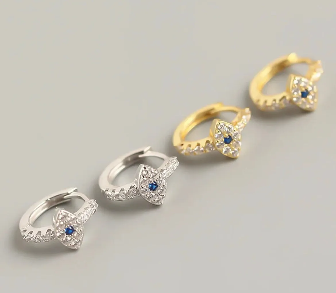 Boho & Mala Evil Eye 18k Gold Plated Hoop Earrings DE1019