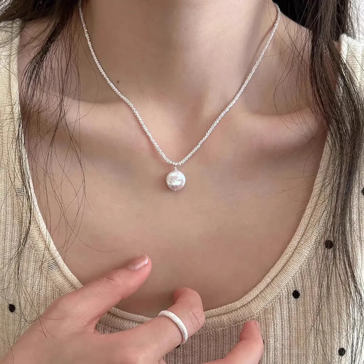 Boho & Mala Freshwater Pearl Sterling Silver Necklace