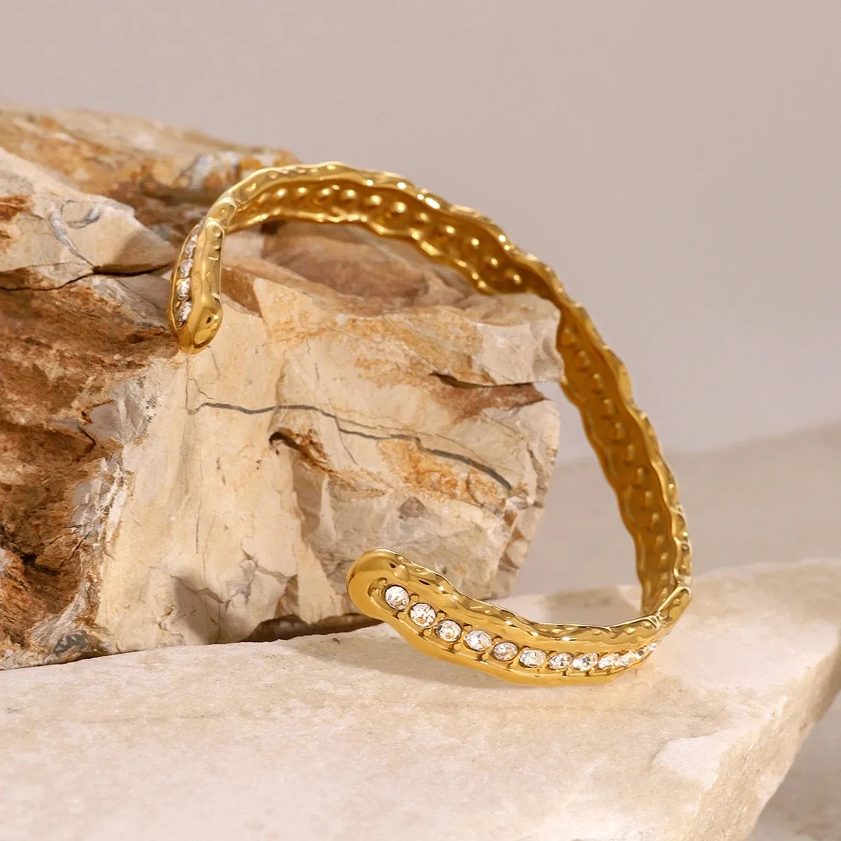 Boho & Mala Gold Plated Stainless Steel Cuff Bracelet