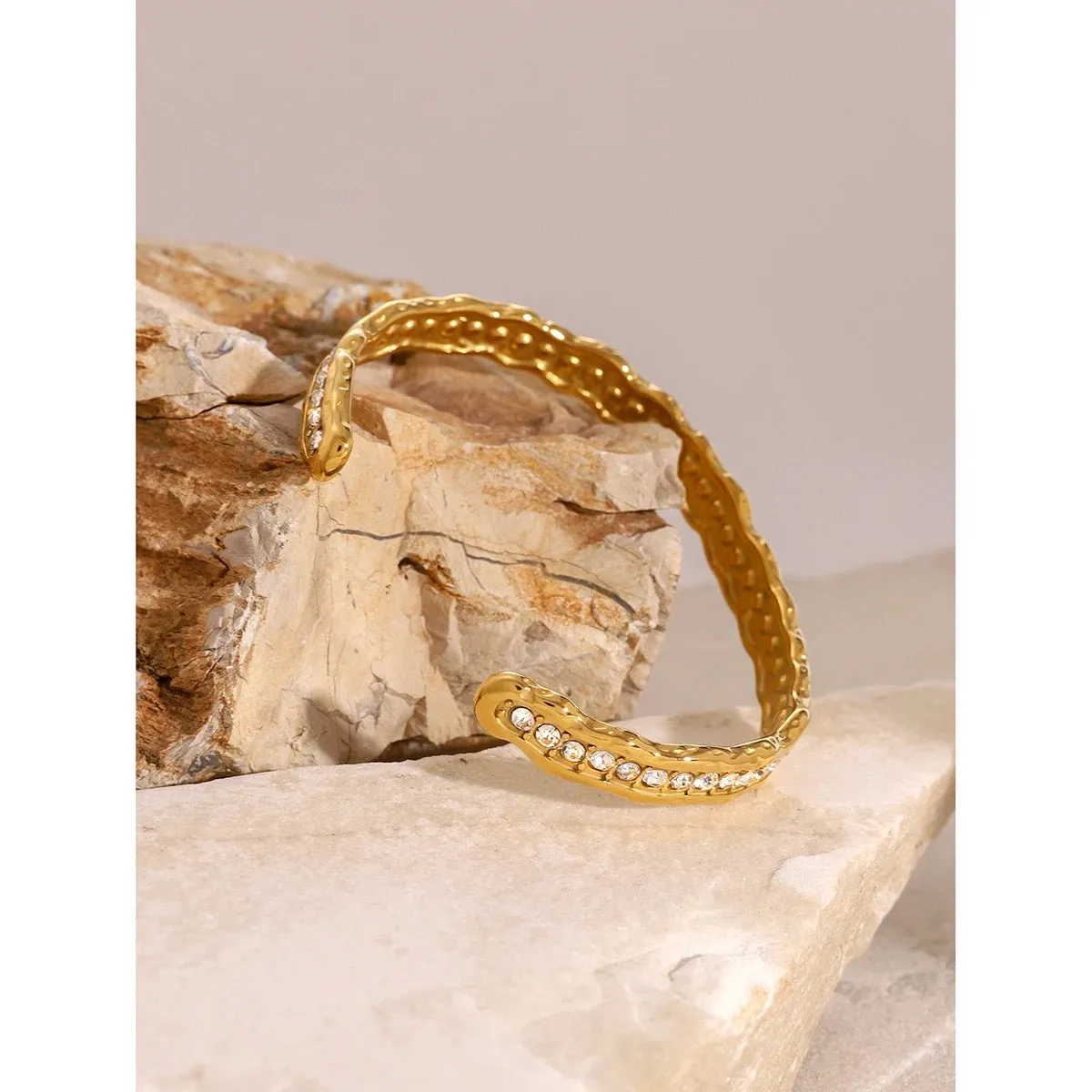 Boho & Mala Gold Plated Stainless Steel Cuff Bracelet