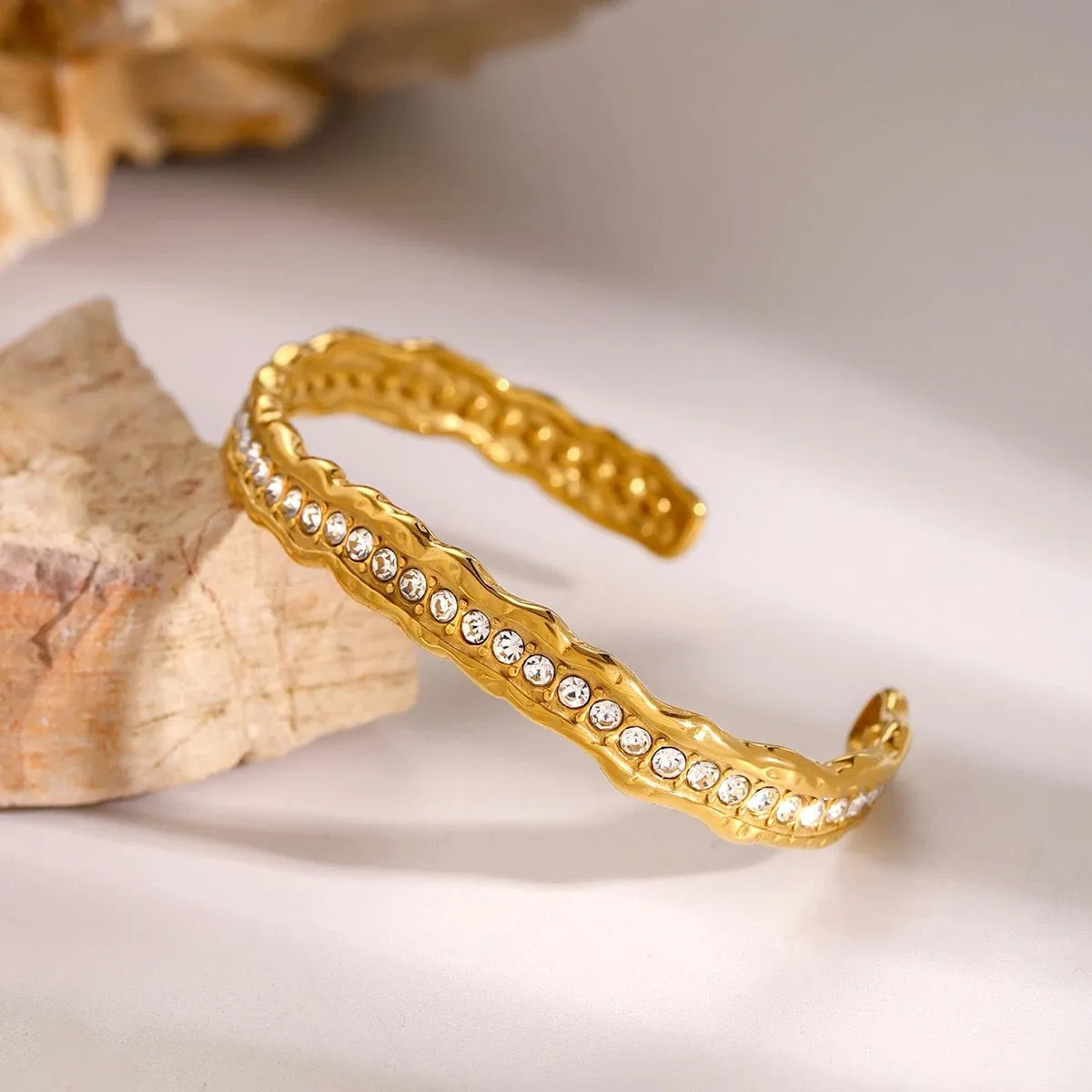 Boho & Mala Gold Plated Stainless Steel Cuff Bracelet