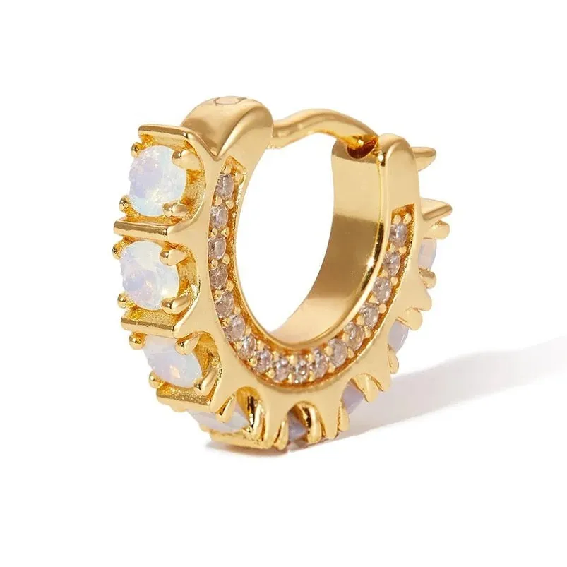 Boho & Mala Opal Star Huggies 18k Gold Plated Hoop Earring