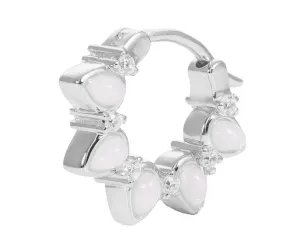 Boho & Mala Opal Sterling Silver Hoop Huggie Earrings