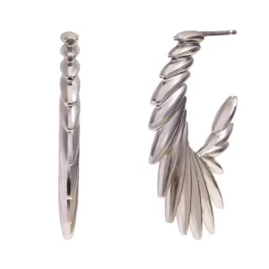 Boho & Mala Silver Stainless Steel Hoop Earrings