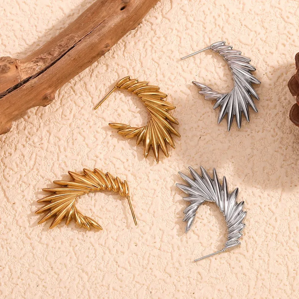 Boho & Mala Silver Stainless Steel Hoop Earrings
