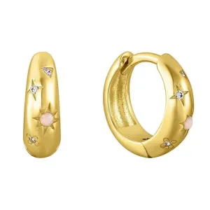 Boho & Mala Star Hoop Huggies 18k Gold Plated Hoop Earring
