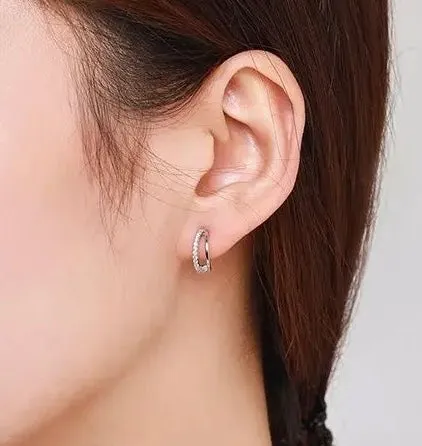 Boho & Mala Sterling Silver Stud Hoop Earrings