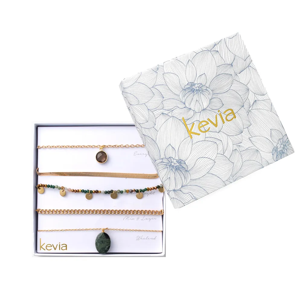 Boho Luxe Stone & Bead Necklace Set