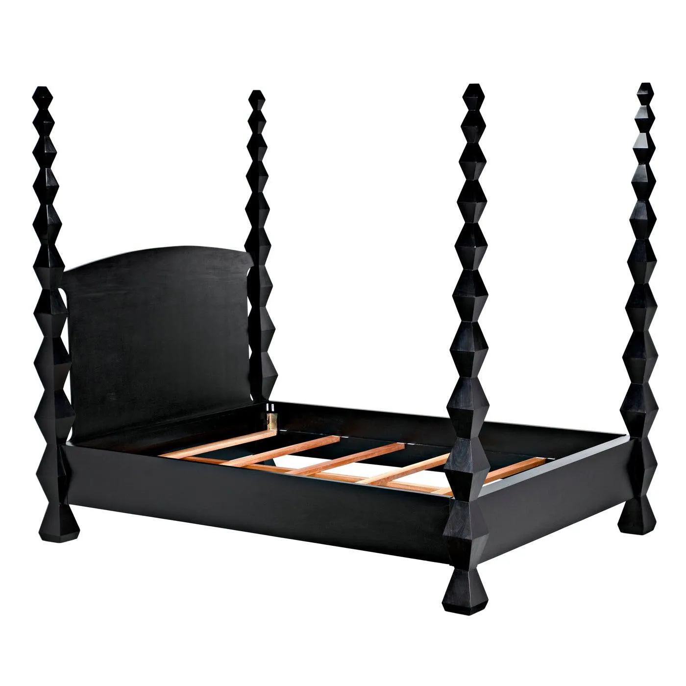 Brancusi Bed, Queen, Hand Rubbed Black